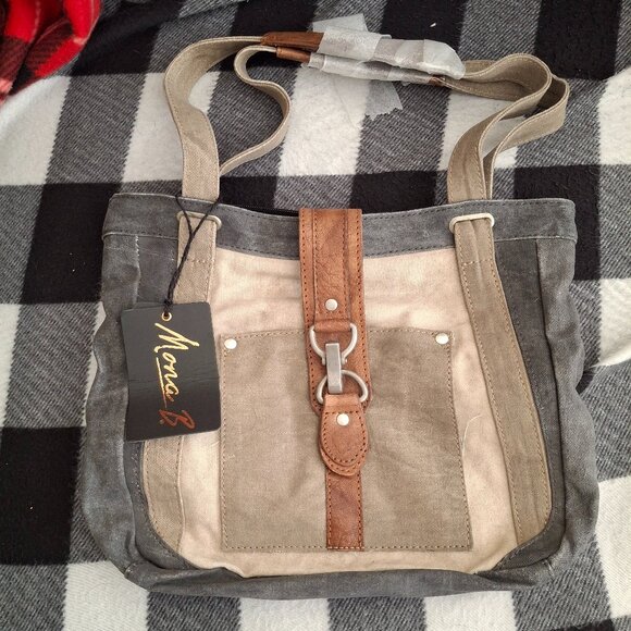 Mona B. Nora Canvas Tote/Shoulder Bag - Picture 1 of 3